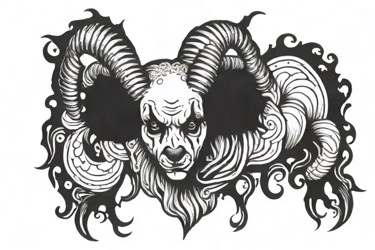 lamb gothic clown tattoo design idea
