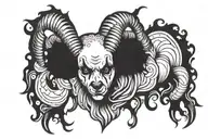 lamb gothic clown tattoo design idea