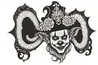 lamb gothic clown tattoo design idea