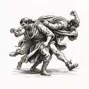 1800s greek revolutionary stepping on Turkish soliders neck  tattoo design idea