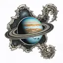 Neptune and its rings  tattoo design idea