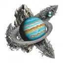 Neptune and its rings  tattoo design idea