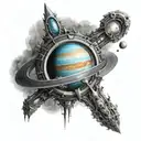 Neptune and its rings  tattoo design idea