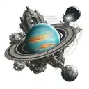 Neptune and its rings  tattoo design idea