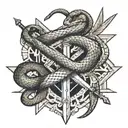 snake and sword tattoo design idea