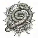 snake and sword tattoo design idea