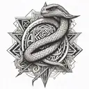 snake and sword tattoo design idea