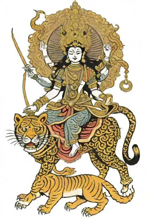 kali maa Durga Hindu mythology tattoo design idea