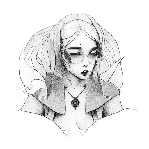 kindness girl tattoo design idea