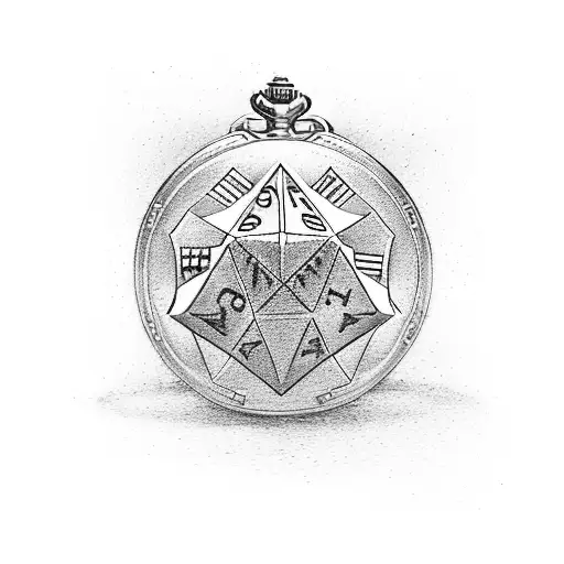 2 pocket watches, vegas dice tattoo design idea