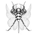 Warrior ladybug with garden shears  tattoo design idea