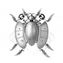 Warrior ladybug with garden shears  tattoo design idea