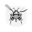 Warrior ladybug with garden shears  tattoo design idea