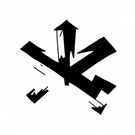 cross on hill tattoo design idea