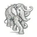 muay thai Elephant tattoo design idea