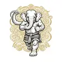 muay thai Elephant tattoo design idea