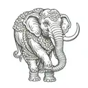 muay thai Elephant tattoo design idea