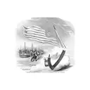 13 colonies flag with a musket and AR-15 behind it tattoo design idea