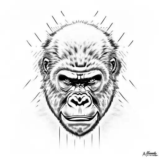 Half Gorilla Half Joker Face tattoo design idea