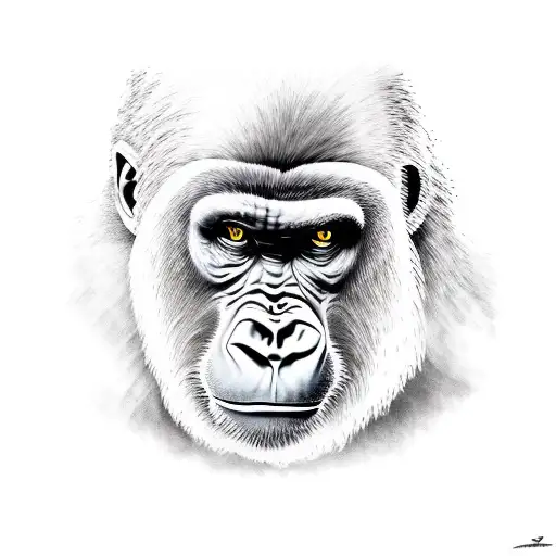 angry gorilla face tattoo design idea