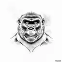 Half Gorilla Half Joker Face tattoo design idea