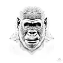 Half Gorilla Half Joker Face tattoo design idea