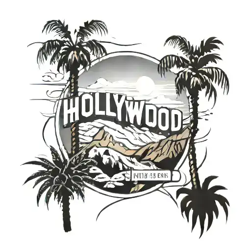 Hollywood sign supreme  tattoo design idea
