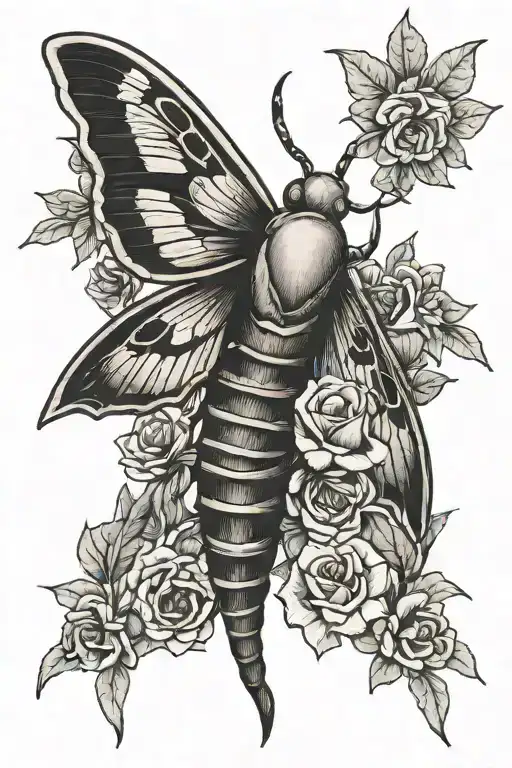 Death hawk moth tattoo design idea