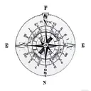 old fashioned compass with mountain and 2 soaring eagles tattoo design idea