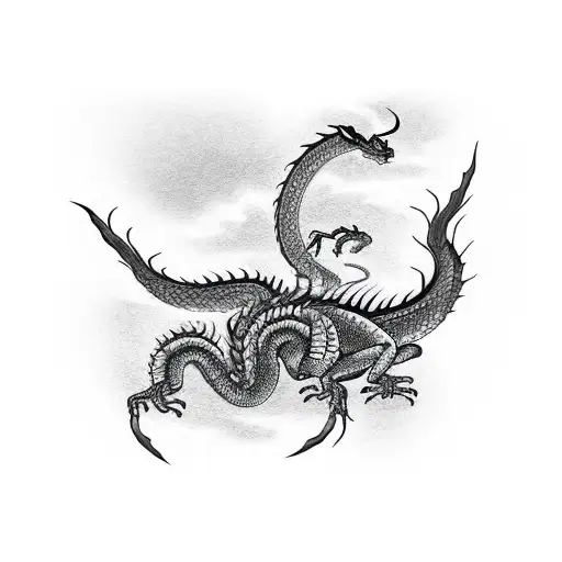 dragon fighting a scorpion tattoo design idea