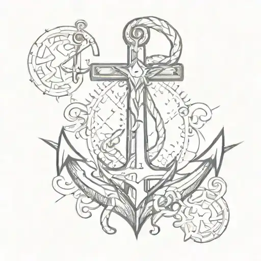 Jesus Christ Anchor  tattoo design idea