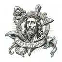 Jesus Christ Anchor  tattoo design idea