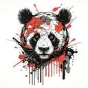 angry panda head tattoo design idea