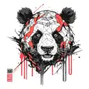 angry panda head tattoo design idea