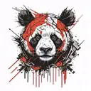 angry panda head tattoo design idea
