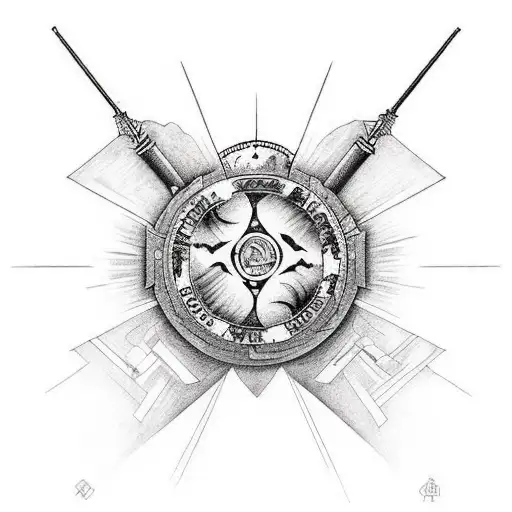 Sure, here's a design idea for "Man is master of his own fate" tattoo:  Design: In the center, depict a strong and deter tattoo design idea