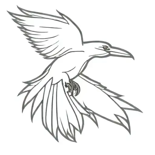 full raven on wrist, with open wings and slightly torn wings tattoo design idea