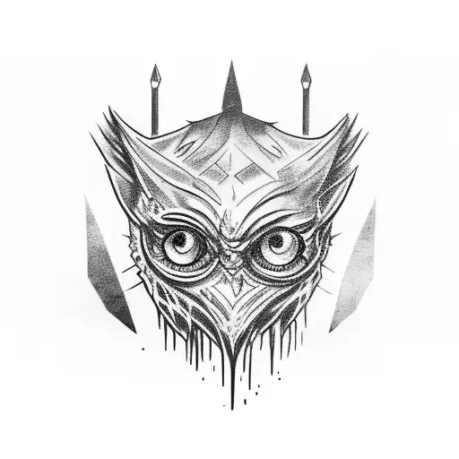 Arya Stark and Harry Potter in a cinematic duel tattoo design idea