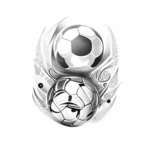 Lionel Messi scoring a goal in a magical forest tattoo design idea