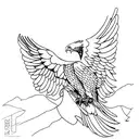composition: eagle, windrose, phrase "la confianza de un pajaro no esta en la rama sino en la fuerza de sus alas", 40k v tattoo design idea
