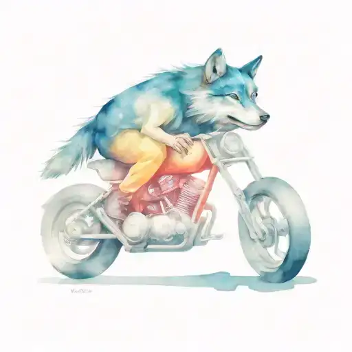 Wolf motocykle fat boy tattoo design idea