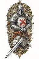 Templar Knight, Pointing a sword tattoo design idea