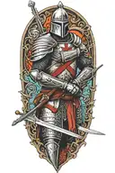 Templar Knight, Pointing a sword tattoo design idea