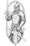 Templar Knight, Pointing a sword tattoo design idea