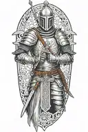 Templar Knight, Pointing a sword tattoo design idea