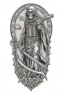 Grim Reaper Holding a scythe tattoo design idea