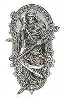 Grim Reaper Holding a scythe tattoo design idea