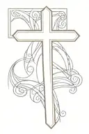 Small cross with name "Lexi" inside the cross tattoo design idea