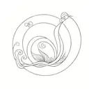 Name "NAMI" tattoo design idea