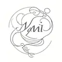 Name "NAMI" tattoo design idea
